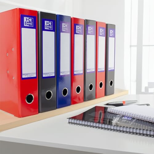 Oxford A4 Lever Arch File, Assorted Colours, Pack of 3