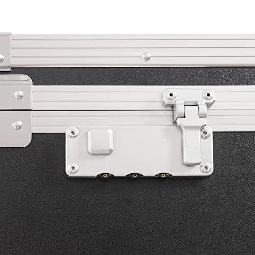 Aluminum Locking Briefcase, Portable Carrying Case with Foam Metal