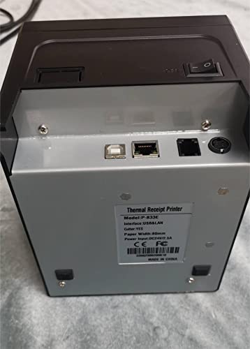 Pbm P-833E Thermal Receipt Printer, Ethernet, Cashdrawer Port,USB, 3-in-1 Printer, AUTO Cut, Supports ESC/POS Star Commands, Compatible with EPSON Star Micronics