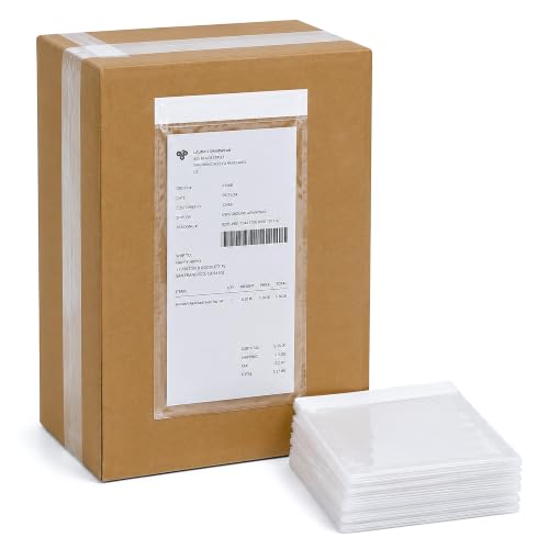 APQ Supply Clear Packing List Envelopes, 5.5 x 10 Inch Self Seal Shipping Document Pouches, 1000 Pack for Business Warehouse E Commerce Fulfillment and Shipping Departments