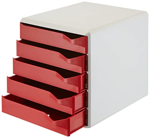 Leitz 5 A4 Drawer Cabinet, Organiser, Post Set, Red