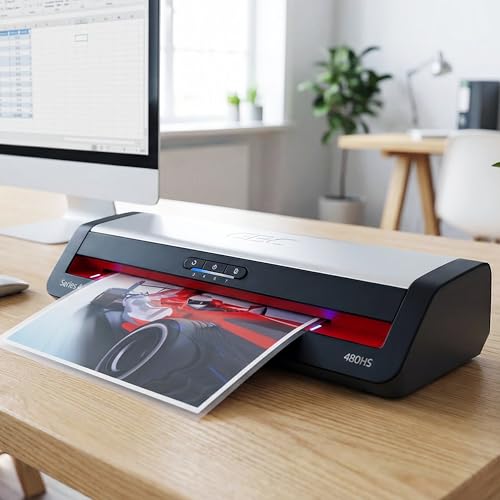 GBC Laminator Machine, 13" Wide Format 4-Roller Professional Pouch Laminator with Auto Reverse Anti-Jam (480HS)
