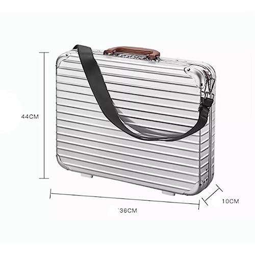 ZHDLdpUS Aluminum Briefcase, Men's Business Laptop Case, Home Medical Kit Now Instrument and Equipment Toolbox with Straps (Color : Gold, Size : 16in)