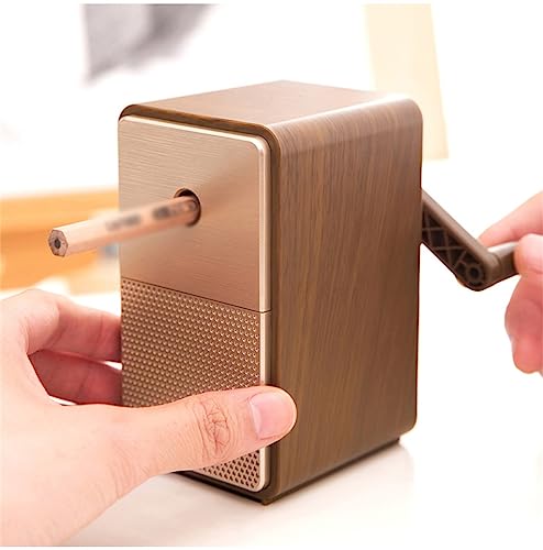 NVEIRGH Retro Speaker Shape Pencil Sharpener Mechanical Classic Model Hand Crank Sharpeners for Different Tip Sizes