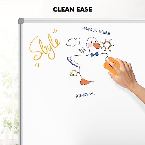 Lockways White Board Dry Erase Board 48 x 36 Inch, Magnetic Whiteboard