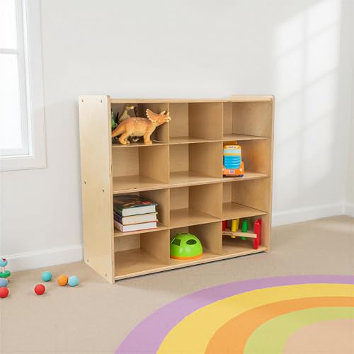 Contender 12 Cubbies 100% Birch Plywood Storage Cabinet, Office and Homeschool Organizer for Toys, Books, Art and Craft Supplies [Fully Assembled]