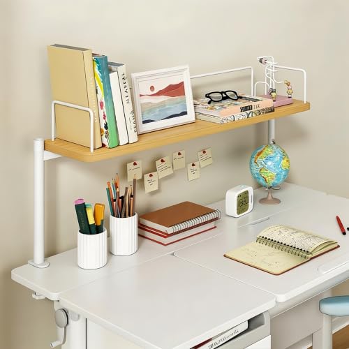 JQPHLJFE Desk Shelves Clamp On Desk, Desktop Bookshelf Organizer