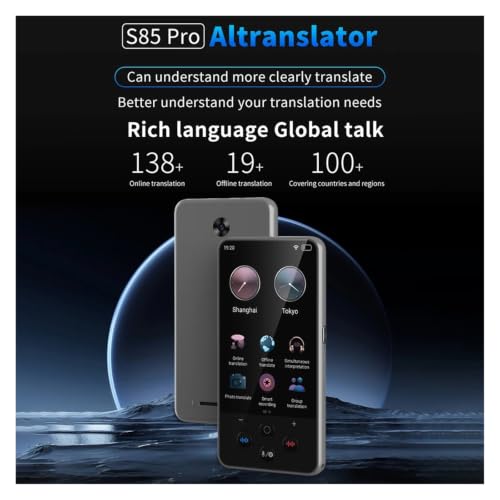 S85 Pro Language Translator Device 4 Inch 138 Languages Voice Video Recording Translating Offline Translation 8GB 2000mAh