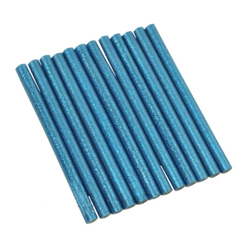 GlueSticksDirect Mini Size Hot Melt Glue Sticks for Glue Gun - Bulk 4in Blue Glitter - Great for Art Craft Repairs & Compatible w/Most Glue Guns - 5/16" X 4" (Approx 565 Sticks, 5lbs Pack) - USA Made