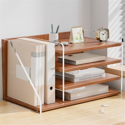File Organizer 4 Tiers Office Desk Organizer Letter Tray A4 Paper Sorter Magazine File Holder