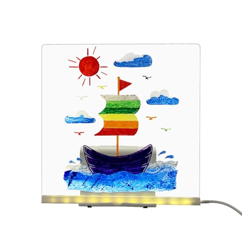 HYQFSAD Large Size Illuminated Writing Board，Multipurpose LED Light Board with Adjustable Stand，Gift-Ready Glowing Sketch Pad for Home Office Crafts(15X15CM)