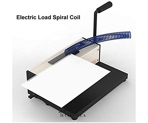 INTBUYING 110V 46 Holes Electric Spiral Coil Binding Machine, 4:1 Binder Electric Coil Inserter with 1pc Cutting Spiral Coil Plier for 3mm 5mm 7mm Pitch Size