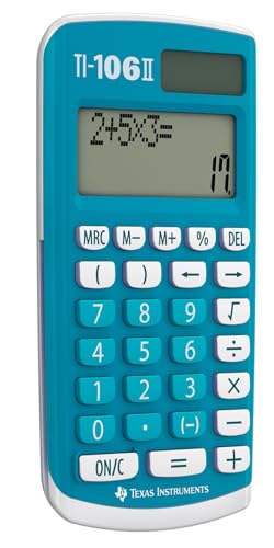 Texas Instruments TI-106 II School Calculator, Blue