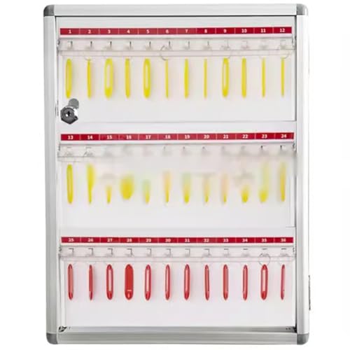 SYUKMH Key Storage Cabinet, Small Transparent Viewing Wall-Mounted Key Cabinet, Management(36-Keys)