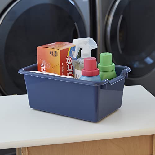 ECR4Kids Scoop Front Storage Bin, Multipurpose Organization, Earthtone, 15-Piece