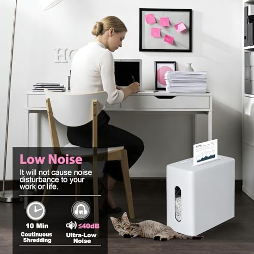 Wingwise Ultra Low Noise 40dB Paper Shredder for Home Office White
