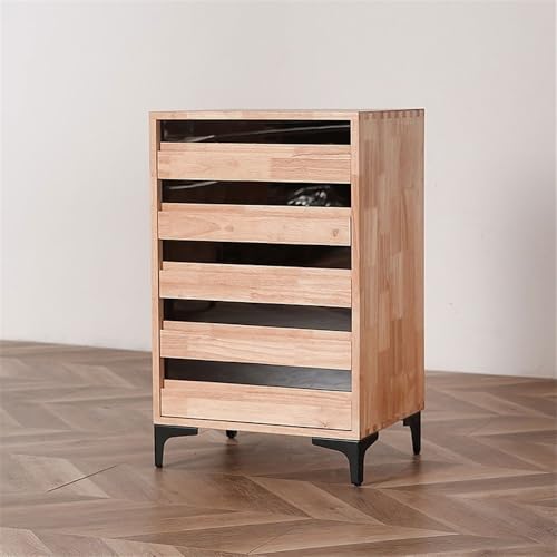 XJOYSL7921 File Cabinets ﻿ Multi Storage Cabinet Office File Vintage Wood Five-Drawer Mortise and Tenon Industrial Style Side Vertical File Cabinets(Red)