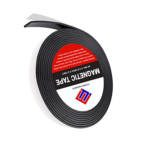 Magnet Tape Adhesive Backed, Flexible Magnetic 1/2 Inch X 200 Foot Roll