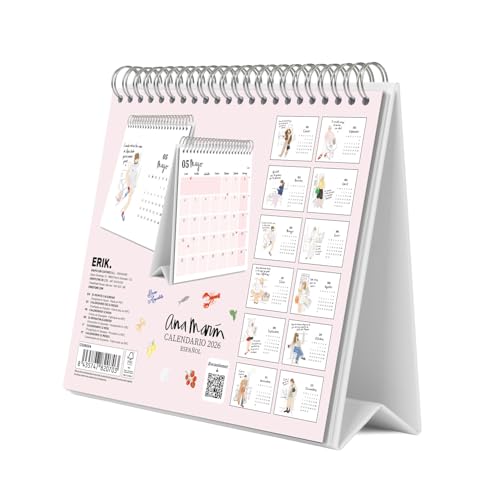 Grupo Erik Calendar 2026 Desk Calendar Family Planner - Desk Calendar 2026 to Stand Up 20 x 17 cm Annual Calendar 2026 - Official Fan Item Gifts