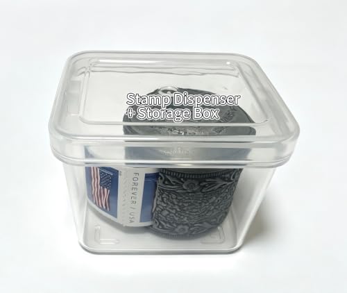 Roll of 100 Stamps Dispenser Roll Stamp Dispenser with a Storage Box (No Stamps Included)