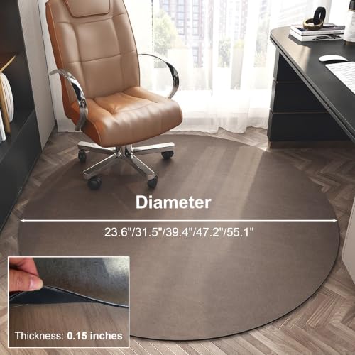 CWAQWC Round Rolling Chair Mat for Hard Floors, Computer Under-Desk Mats