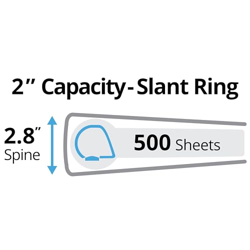 Avery Durable View 3 Ring Binder, 2 Inch Slant Rings, 4 Black Binders (17031)