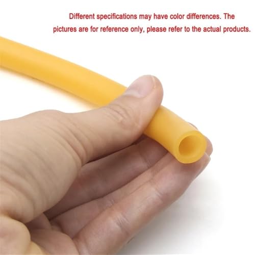 LumaGrove Nature Latex Rubber Hoses, IDxOD 1.6~18mm High Resilient Elastic Band, Yellow Rubber Tubing for Physical Exercise 1pc(10 METERS X 8MM X 12MM)