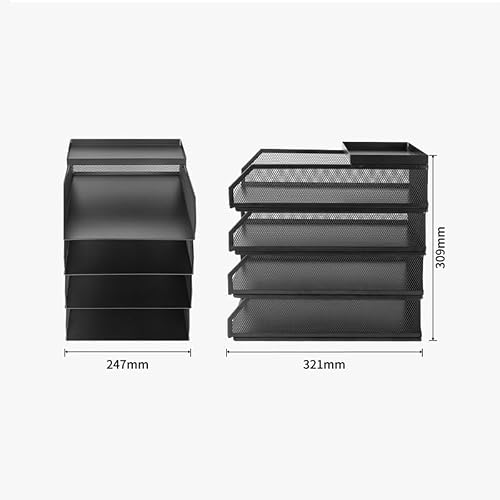 Stackable Metal Mesh Paper Storage Letter Tray A4 Magazine File Holder Document Sorter Convenient