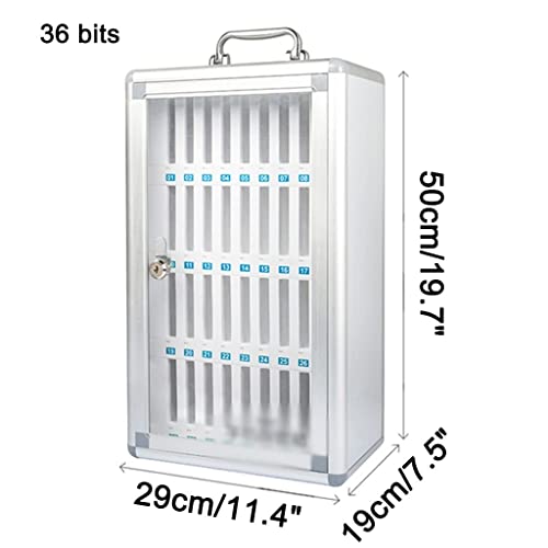 12/24/36 Bit Aluminum Alloy Pocket Chart Cell Phones Storage Cabinet for Cell Phones, Wall-Mounted with A Locked, Can Be Carried by Hand for Classroom Office Factory