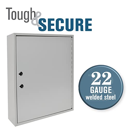 BankSupplies STEELMASTER 200 Key Cabinet - Dual Lock Control Key Box - Welded 22 Gauge Steel Construction - Scratch Resistant - Write-On Key Tags for Easy Identification