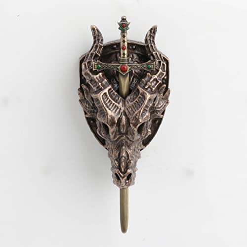 Veronese Design 6 1/4 Dragon Skull Trophy Sword Sheath Resin Wall Sculpture Bronze Finish Letter Opener
