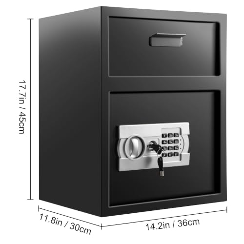 Digital Drop Safe 1.7 Cu Ft Wall Mount Carbon Steel Electronic Lock