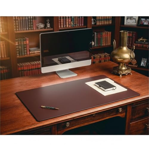 Dacasso Classic Leatherette Mat Desk pad, 24 x 19, Chocolate Brown (P3427)