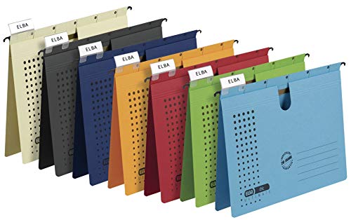 Elba Chic Ultimate 85741AZ Suspension File Folder Thumb Hole Loose Leaf System Pack of 25 Anthracite Suspension File Chic Ultimate®, Commercial Filing Yellow