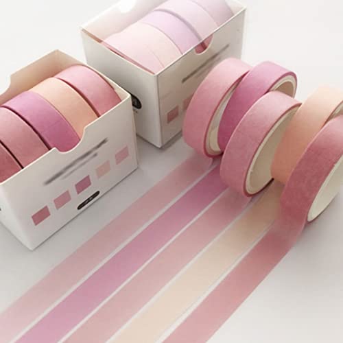 VIAENKFG Basic Color Series Decorative Paper Washi Masking Tape Set School Art Supplies Stationery