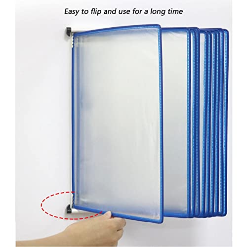 10-Page 20 Sheets Metal Wall Hanging Flip Display Folder For A4 Paper(Red)