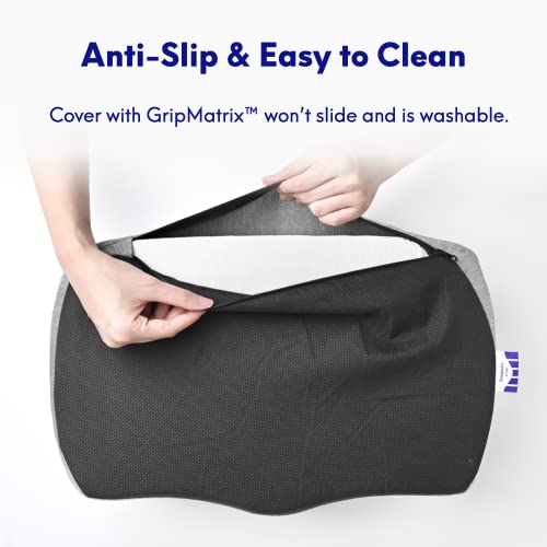 C CUSHION LAB Ergonomic Foot Rest for Under Desk - Patented Massage Ridge Design Memory Foam Foot Stool Pillow for Work, Home, Gaming, Computer, Office Chair - Footrest for Back and Hip Pain Relief