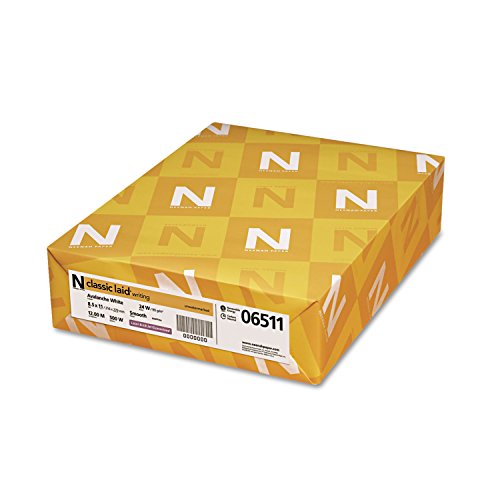 Neenah Paper 06511 CLASSIC Laid Writing Paper, 24lb, 93 Bright, 8 1/2 x 11, Avon White, 500 Sheets