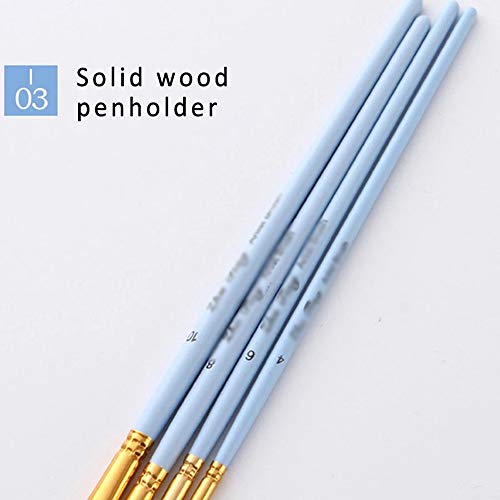 HBJWOV 4Pcs/Set Drawing Art Supplies Watercolor Paint Pen Artist Paint Brush Nylon Hair Wooden Handle Matte Oil Painting Brushes(E)