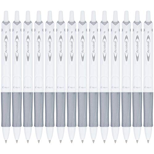 PILOT Acroball PureWhite Advanced Ink Ball Point Pens, 0.7mm, 14-Pack