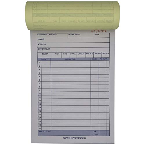 10 Pack Large Sales Order Book Receipt Invoice Duplicate Carbonless 50 Sets 5.5" X 8"5