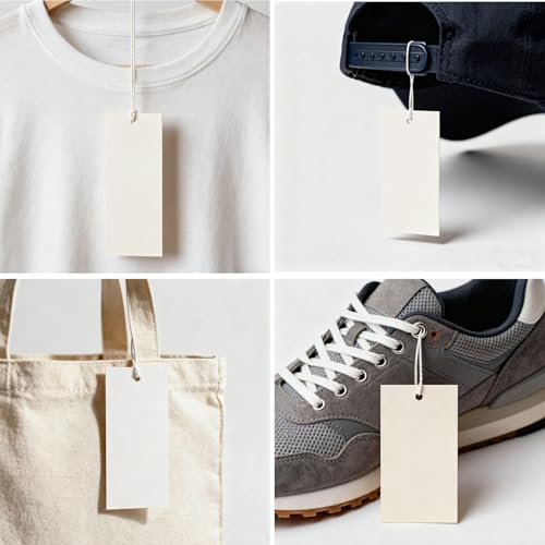 NINGWAAN 2400 PCS 1.7 x 2.9 Inch White Merchandise Tags, Unstrung Price Paper Tags with Hole, Blank Label Hang for Pricing, Tagging, Jewelry Clothing Sale Supplies