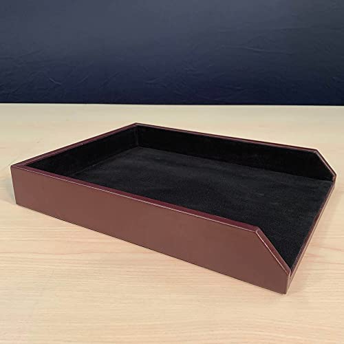 Dacasso Burgundy Leather Desk Set, 3-Piece