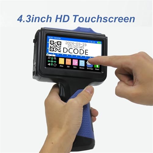 SHIHUANI 12.7mm Portable Handheld Inkjet Printer for Text QR Barcode Batch Number Logo Image(Without Ink(EU))