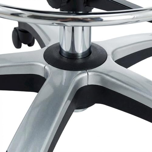 Furnifact Black Drafting Chair, Adjustable Armrest, Ergonomic Backrest, Durable Base, Modern Office and Studio Stool