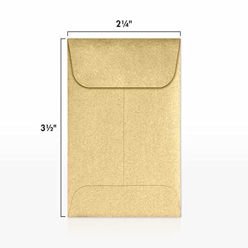 LUXPaper #1 Coin Envelopes | 2 1/4" x 3 1/2" | Blonde Metallic | 80lb. Text | 500 Qty