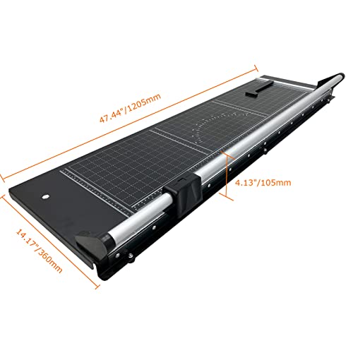 BREVELTION 36" Manual Rotary Paper Cutter, All Steel Precision Paper Trimmer with Grid Lines, Self Sharpen Blade Design, Black
