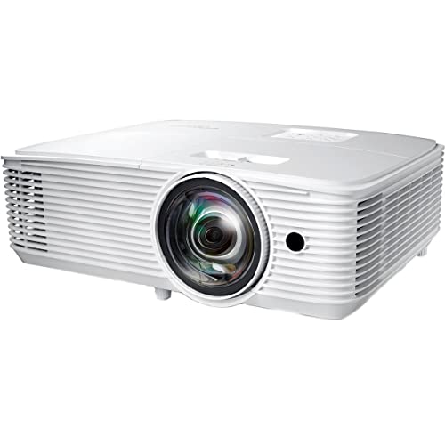 Optoma EH412STx Short Throw 1080p HDR Professional Projector | Super Bright 4,000 Lumens | Business Presentations, Classrooms, and Meeting Rooms | 15,000 Hour Lamp Life | Speaker Built In | Portable