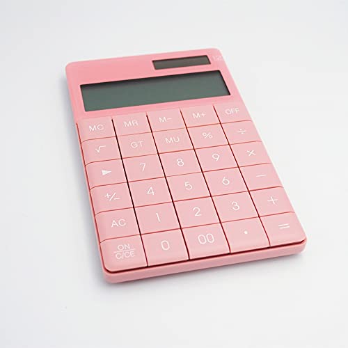 NSUQOA 12 Digit Desktop Calculator Large Big Buttons Financial Business Accounting Tool Solar Power(Black)