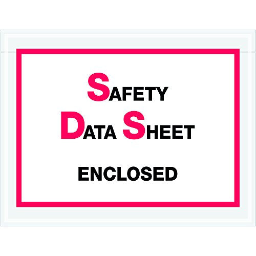 Tape Logic TLPL495 "Safety Data Sheet Enclosed" SDS Envelopes, 6 1/2" x 5", Printed Clear (Pack of 1000)
